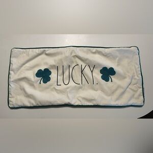 Rae Dunn Lucky St. Patrick’s Day Canvas Pillow Cover - 13” x 29”